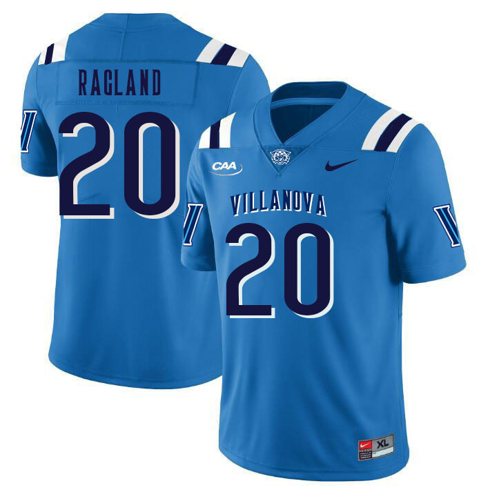 Men #20 Isaiah Ragland Villanova Wildcats College Football Jerseys Stitched Sale-Light Blue